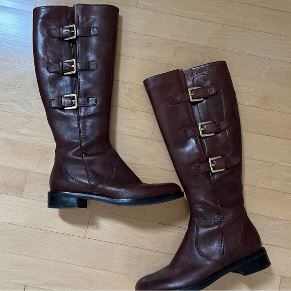 Ecco HOBART 25MM Zip Tall Riding Leather 3 Side Buckle Boot 8-8.5 - Picture 5 of 16